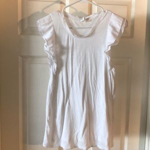 White flutter sleeve top